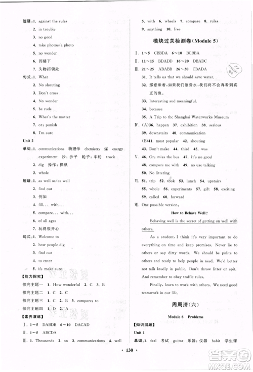 山东教育出版社2021初中同步练习册分层卷九年级英语上册外研版参考答案 山东教育出版社2021初中同步练习册分层卷九年级英语上册外研版参考答案