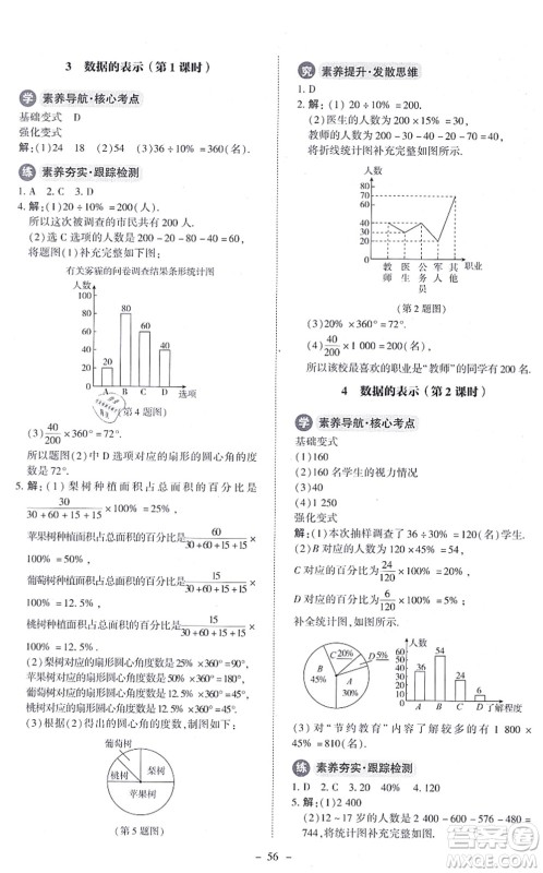北京师范大学出版社2021课内课外直通车七年级数学上册北师大版答案