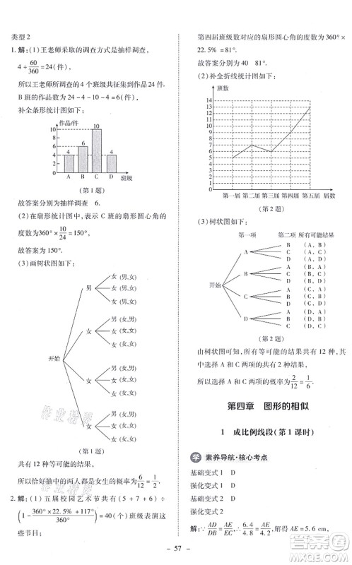 北京师范大学出版社2021课内课外直通车九年级数学上册北师大版答案 北京师范大学出版社2021课内课外直通车九年级数学上册北师大版答案