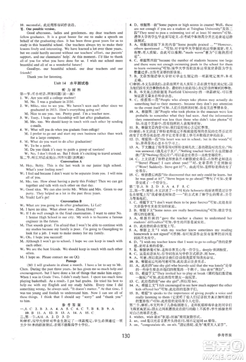 天津科学技术出版社2021初中新学案优化与提高九年级英语练习本人教版参考答案