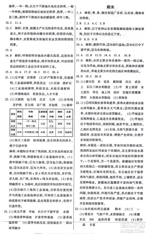 阳光出版社2021学考2+1随堂10分钟平行性测试题八年级地理上册RJ人教版答案 阳光出版社2021学考2+1随堂10分钟平行性测试题八年级地理上册RJ人教版答案