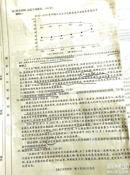 2022届四川金太阳高三12月联考文科综合试题及答案