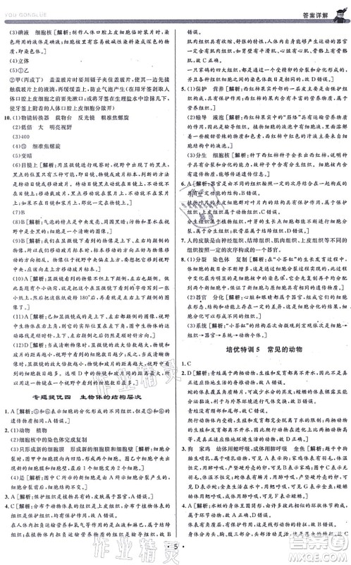 浙江人民出版社2021优+攻略七年级科学上册Z浙教版答案 浙江人民出版社2021优+攻略七年级科学上册Z浙教版答案