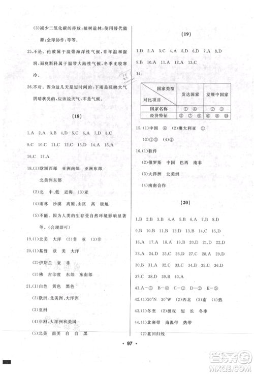 湖南地图出版社2021试题优化课堂同步七年级地理上册人教版参考答案 湖南地图出版社2021试题优化课堂同步七年级地理上册人教版参考答案