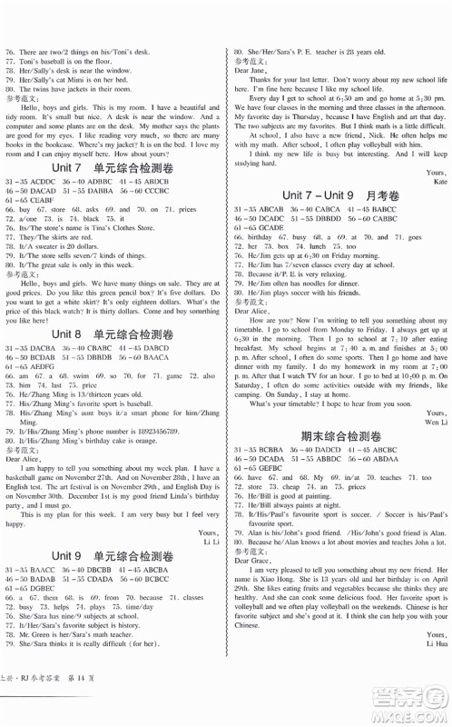 电子科技大学出版社2021零障碍导教导学案七年级英语上册RJYY人教版答案 电子科技大学出版社2021零障碍导教导学案七年级英语上册RJYY人教版答案