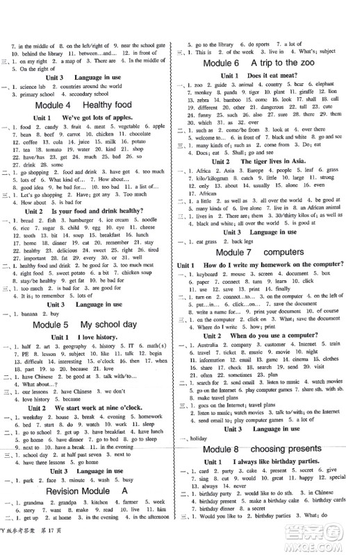 电子科技大学出版社2021零障碍导教导学案七年级英语上册WY外研版答案