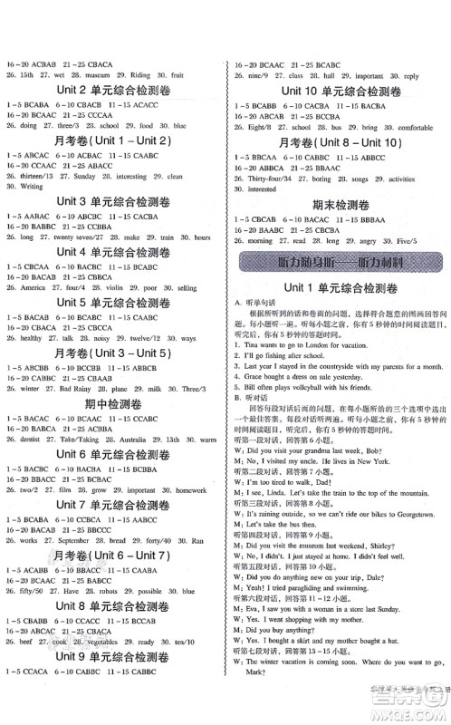 电子科技大学出版社2021零障碍导教导学案八年级英语上册RJYY人教版答案