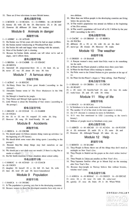 电子科技大学出版社2021零障碍导教导学案八年级英语上册WYYY外研版答案