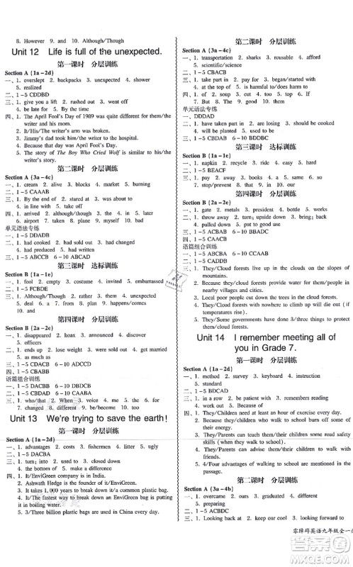 电子科技大学出版社2021零障碍导教导学案九年级英语全一册RJYY人教版答案
