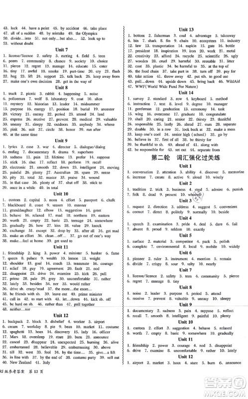 电子科技大学出版社2021零障碍导教导学案九年级英语全一册RJYY人教版答案