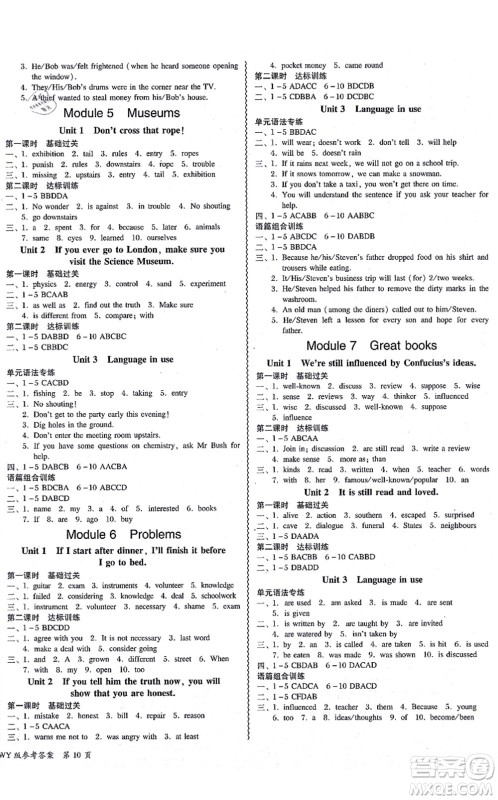 电子科技大学出版社2021零障碍导教导学案九年级英语全一册WYYY外研版答案 电子科技大学出版社2021零障碍导教导学案九年级英语全一册WYYY外研版答案
