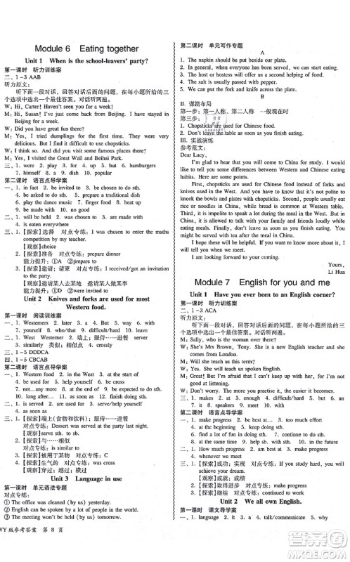 电子科技大学出版社2021零障碍导教导学案九年级英语全一册WYYY外研版答案 电子科技大学出版社2021零障碍导教导学案九年级英语全一册WYYY外研版答案