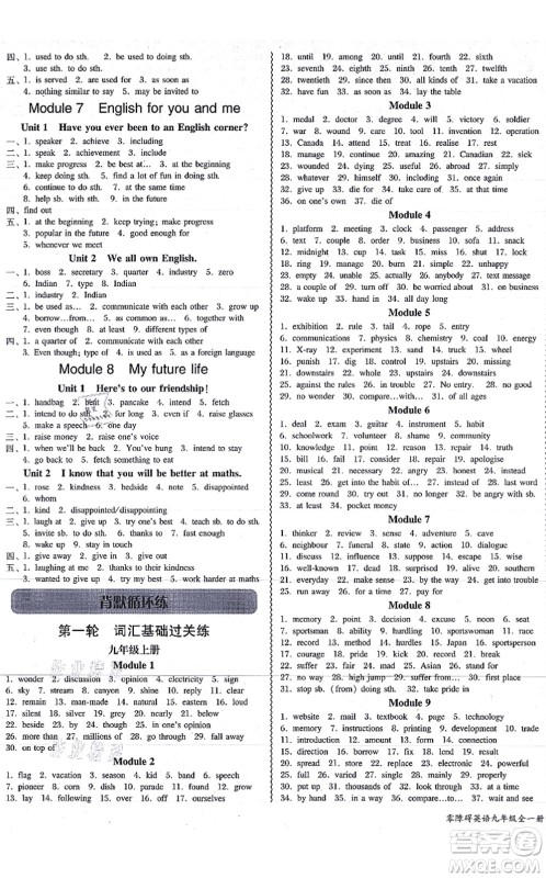 电子科技大学出版社2021零障碍导教导学案九年级英语全一册WYYY外研版答案 电子科技大学出版社2021零障碍导教导学案九年级英语全一册WYYY外研版答案