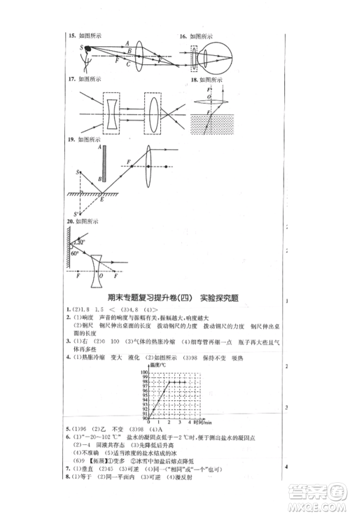 吉林教育出版社2021创新思维全程备考金题一卷通八年级物理上册人教版参考答案