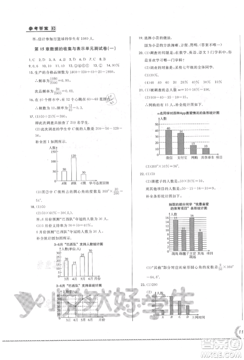 吉林教育出版社2021悦然好学生必开卷八年级数学上册华师大版长春专版参考答案