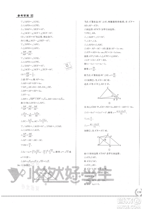 吉林教育出版社2021悦然好学生必开卷九年级数学华师大版长春专版参考答案