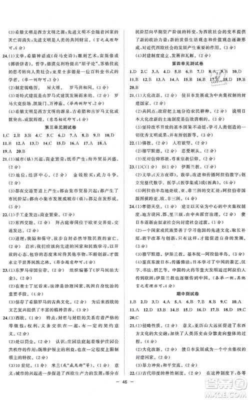 合肥工业大学出版社2021全频道课时作业九年级历史上册人教版答案 合肥工业大学出版社2021全频道课时作业九年级历史上册人教版答案