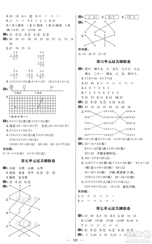 南方出版社2021练出好成绩二年级数学上册RJ人教版答案 南方出版社2021练出好成绩二年级数学上册RJ人教版答案