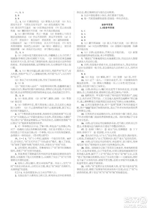 时代学习报语文周刊七年级2021-2022学年度21-26期参考答案