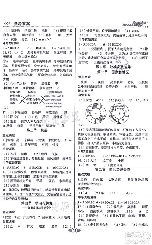 中国原子能出版社2021练出好成绩八年级地理上册ZT中图版答案