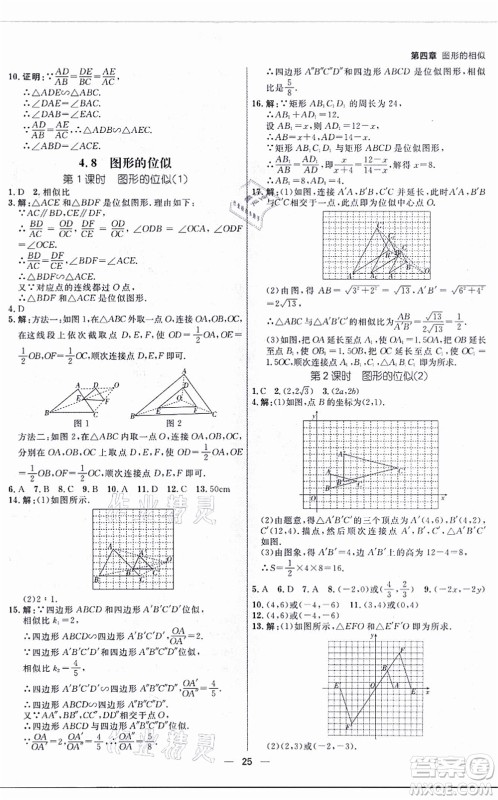 南方出版社2021练出好成绩九年级数学全一册北师大版青岛专版答案 南方出版社2021练出好成绩九年级数学全一册北师大版青岛专版答案