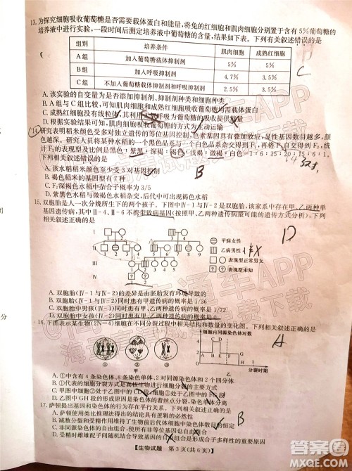 蒙城一中涡阳一中淮南一中怀远一中颍上一中2022届高三第一次五校联考生物试题及答案