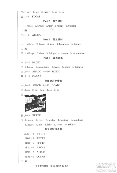 西安出版社2021状元坊全程突破导练测五年级英语上册人教版佛山专版参考答案