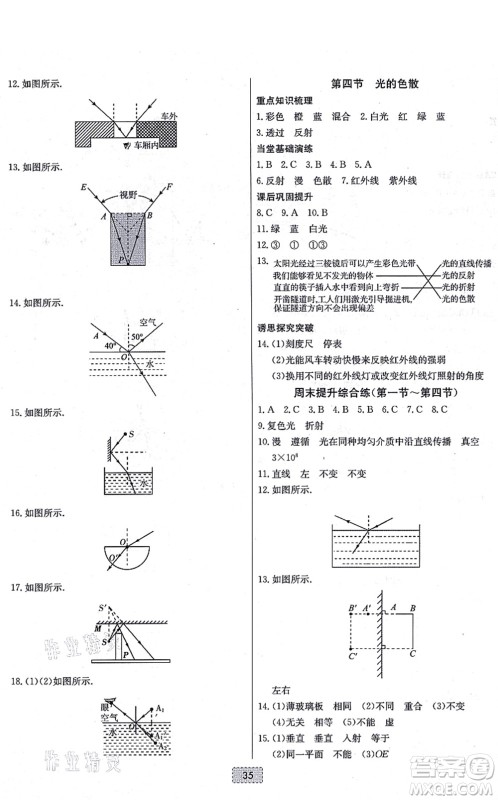 辽宁少年儿童出版社2021练重点八年级物理上册HK沪科版河南专版答案 辽宁少年儿童出版社2021练重点八年级物理上册HK沪科版河南专版答案