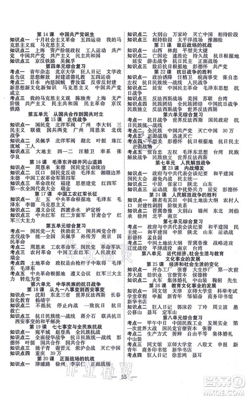 团结出版社2021体验型学案八年级历史上册R人教版答案 团结出版社2021体验型学案八年级历史上册R人教版答案