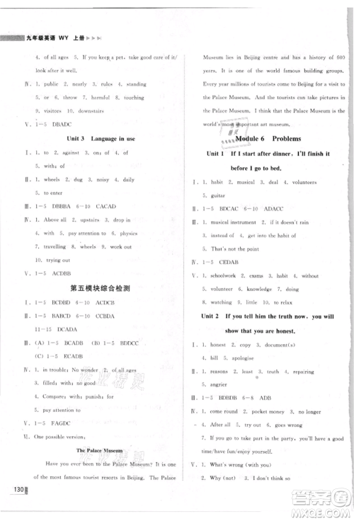 北方妇女儿童出版社2021胜券在握辽宁作业分层培优学案九年级英语上册外研版参考答案 北方妇女儿童出版社2021胜券在握辽宁作业分层培优学案九年级英语上册外研版参考答案