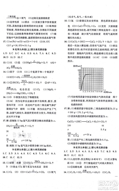 团结出版社2021体验型学案九年级化学上册R人教版答案 团结出版社2021体验型学案九年级化学上册R人教版答案
