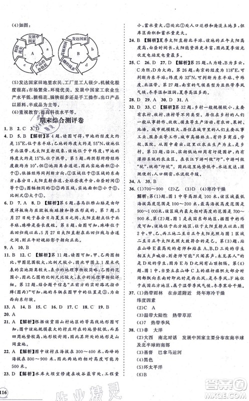 海南出版社2021新课程同步练习册七年级地理上册人教版答案