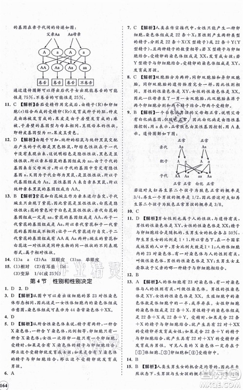 海南出版社2021新课程同步练习册八年级生物上册北师大版答案