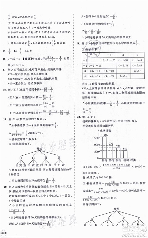 海南出版社2021新课程同步练习册九年级数学上册华东师大版答案