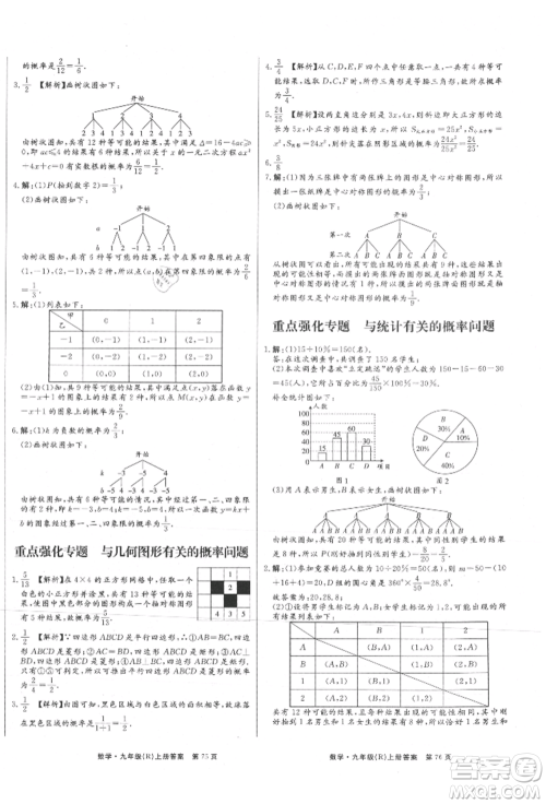 东方出版社2021赢在新课堂九年级数学上册人教版江西专版参考答案