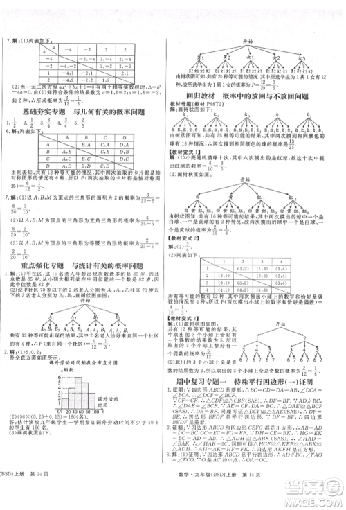 东方出版社2021赢在新课堂九年级数学上册北师大版江西专版参考答案 东方出版社2021赢在新课堂九年级数学上册北师大版江西专版参考答案