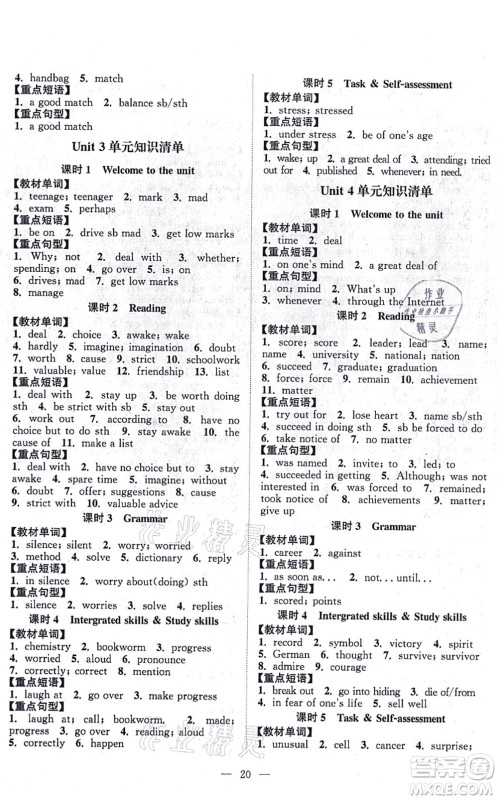江苏人民出版社2021创新课时作业本九年级英语上册译林版连云港专版答案 江苏人民出版社2021创新课时作业本九年级英语上册译林版连云港专版答案