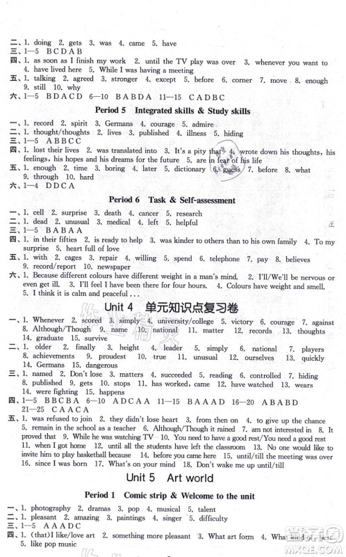 江苏凤凰美术出版社2021创新课时作业九年级英语上册新课标江苏版答案 江苏凤凰美术出版社2021创新课时作业九年级英语上册新课标江苏版答案