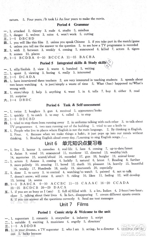 江苏凤凰美术出版社2021创新课时作业九年级英语上册新课标江苏版答案