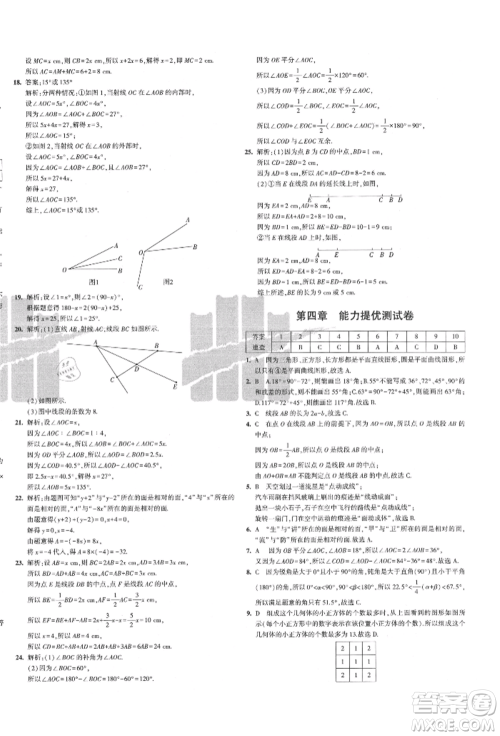 教育科学出版社2021年5年中考3年模拟初中试卷七年级数学上册人教版参考答案