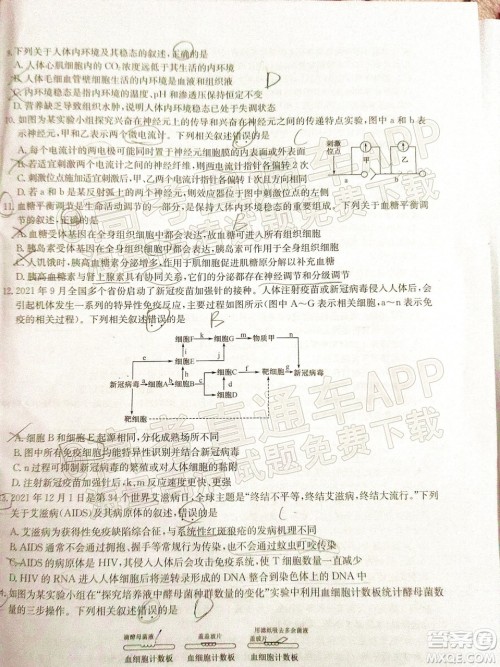 2022届九师联盟高三新高考12月质量检测全国卷生物试题及答案 2022届九师联盟高三新高考12月质量检测全国卷生物试题及答案