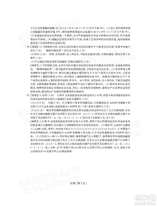 智慧上进2021-2022学年高三总复习阶段性检测考试理科综合试题及答案