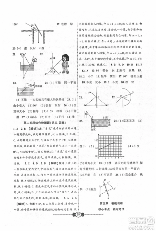 长江少年儿童出版社2021培优好卷金榜名卷单元+期末卷八年级物理上册人教版参考答案 长江少年儿童出版社2021培优好卷金榜名卷单元+期末卷八年级物理上册人教版参考答案