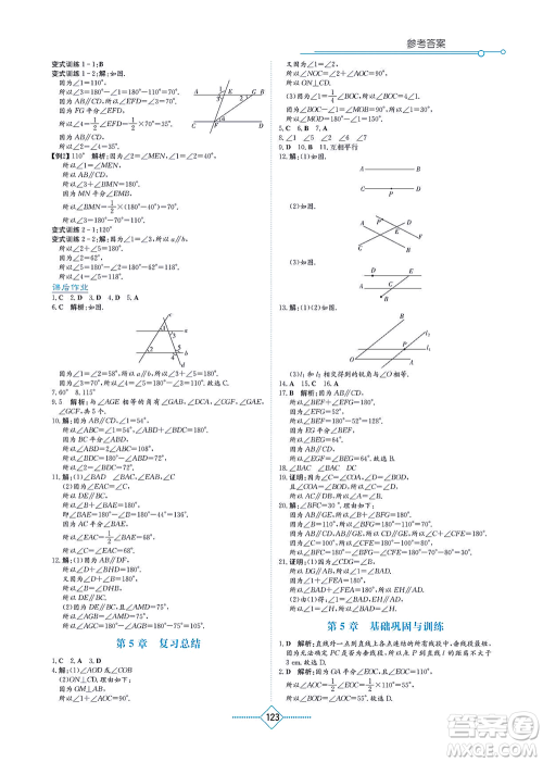 湖南教育出版社2021学法大视野七年级数学上册华东师大版答案