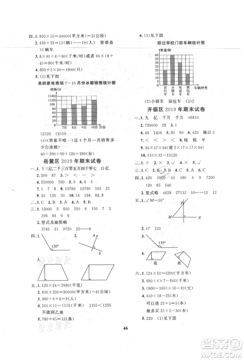 济南出版社2021黄冈360度定制课时四年级数学上册人教版湖南专版参考答案 济南出版社2021黄冈360度定制课时四年级数学上册人教版湖南专版参考答案