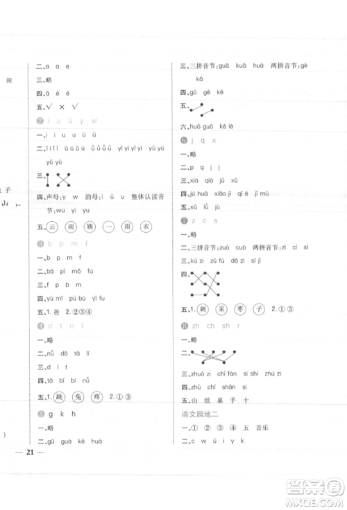 吉林人民出版社2021小学题帮一年级语文上册人教版参考答案 吉林人民出版社2021小学题帮一年级语文上册人教版参考答案