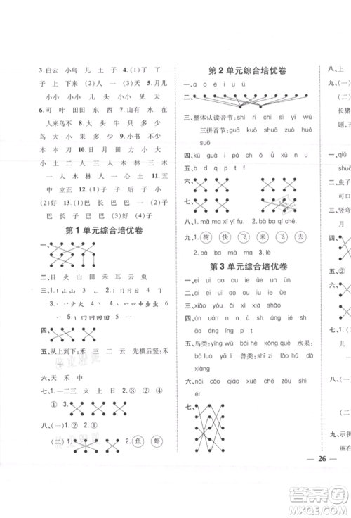 吉林人民出版社2021小学题帮一年级语文上册人教版参考答案 吉林人民出版社2021小学题帮一年级语文上册人教版参考答案