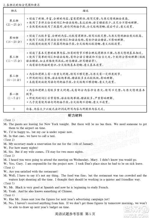 T8联考2022届高三第一次八校联考英语试题及答案