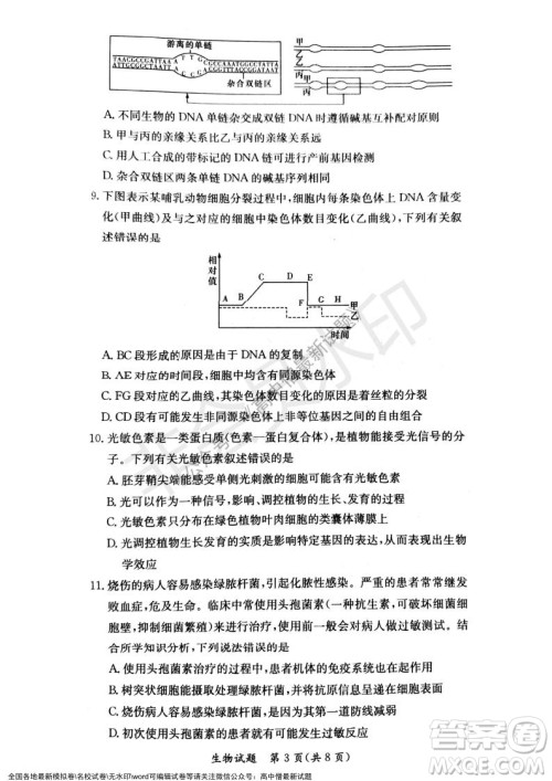 湖南名校联考联合体2021年秋季高二12月大联考生物试题及答案 湖南名校联考联合体2021年秋季高二12月大联考生物试题及答案