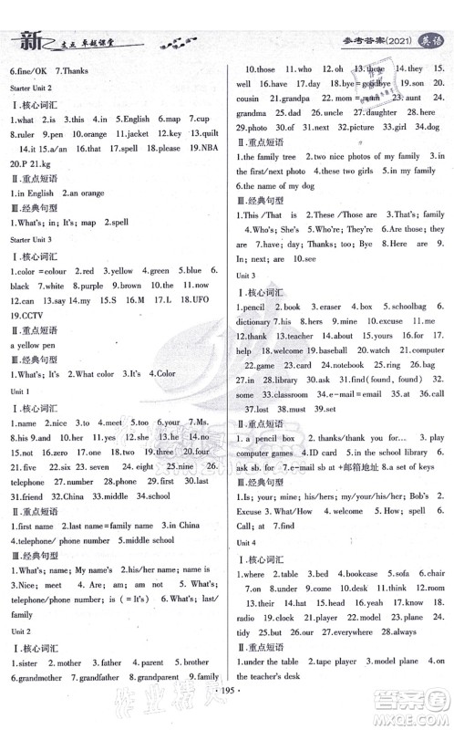 云南美术出版社2021新支点卓越课堂七年级英语上册人教版答案 云南美术出版社2021新支点卓越课堂七年级英语上册人教版答案